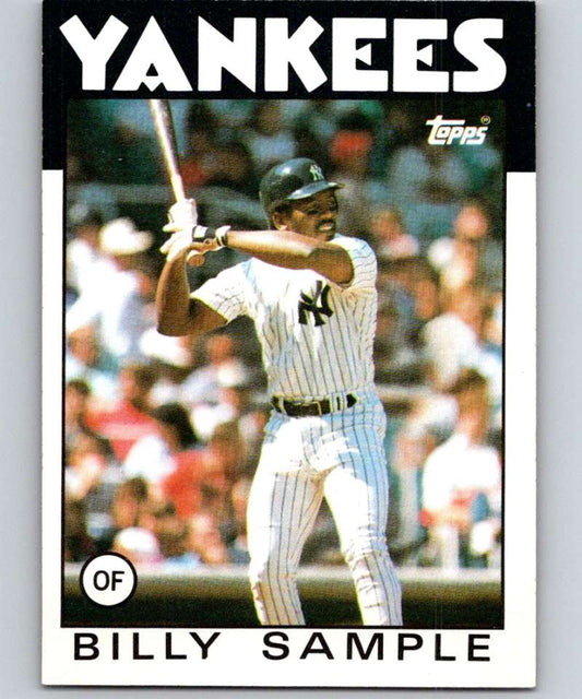 1986 Topps #533 Billy Sample Yankees MLB Baseball Image 1