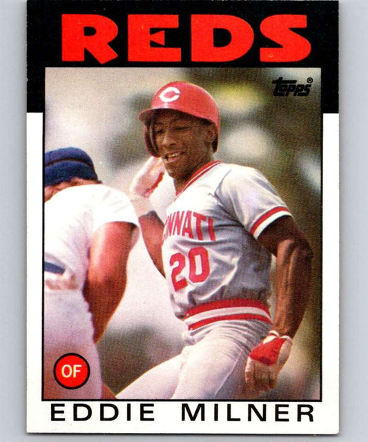 1986 Topps #544 Eddie Milner Reds MLB Baseball Image 1