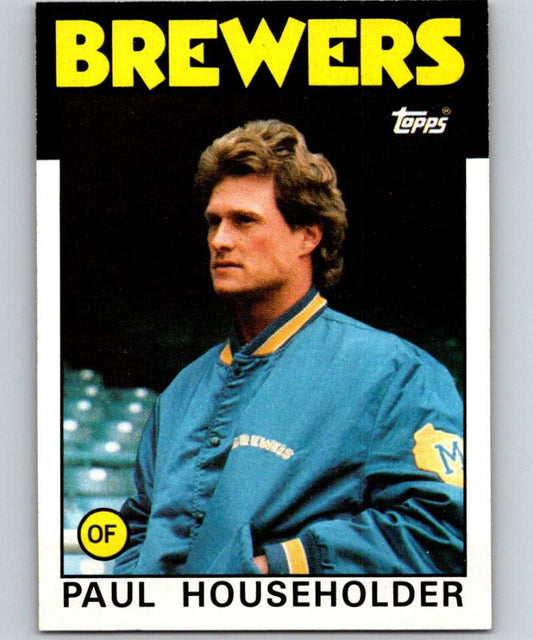 1986 Topps #554 Paul Householder Brewers MLB Baseball Image 1