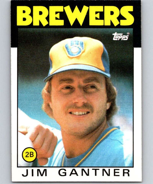 1986 Topps #582 Jim Gantner Brewers MLB Baseball Image 1