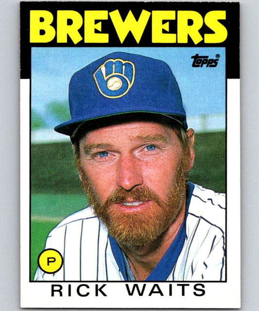 1986 Topps #614 Rick Waits Brewers MLB Baseball