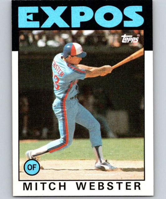 1986 Topps #629 Mitch Webster Expos MLB Baseball Image 1