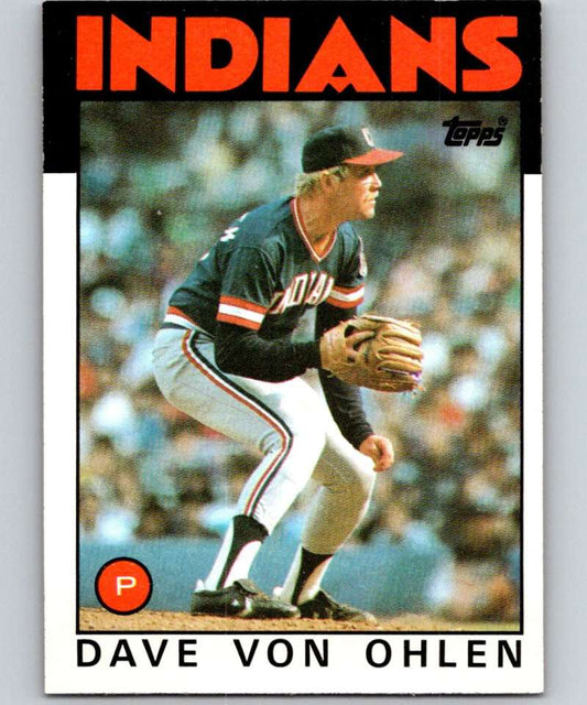 1986 Topps #632 Dave Von Ohlen Indians MLB Baseball Image 1