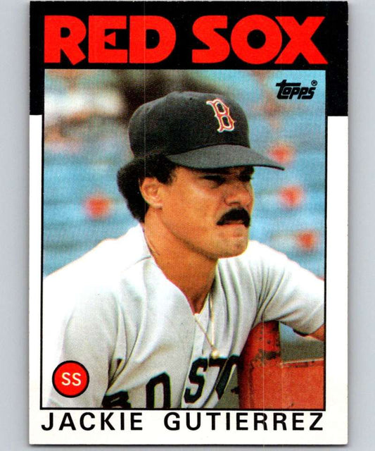 1986 Topps #633 Jackie Gutierrez Red Sox MLB Baseball Image 1