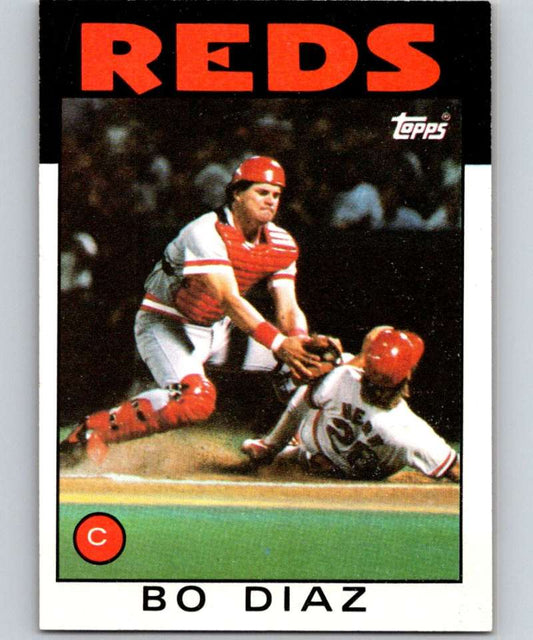 1986 Topps #639 Bo Diaz Reds MLB Baseball Image 1