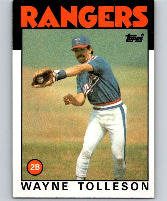 1986 Topps #641 Wayne Tolleson Rangers MLB Baseball Image 1