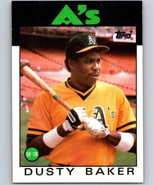 1986 Topps #645 Dusty Baker Athletics MLB Baseball
