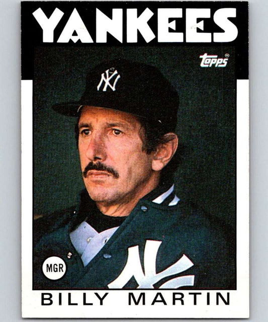 1986 Topps #651 Billy Martin Yankees MG MLB Baseball