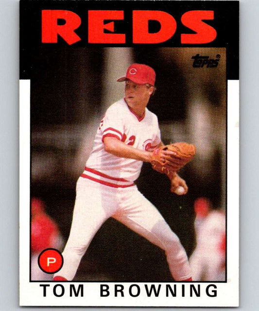 1986 Topps #652 Tom Browning Reds MLB Baseball Image 1