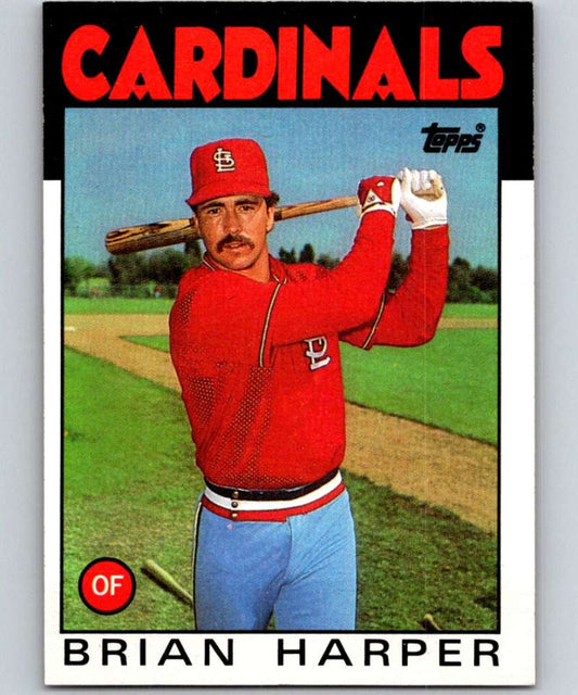 1986 Topps #656 Brian Harper Cardinals MLB Baseball Image 1