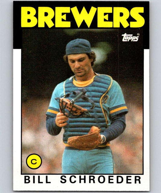 1986 Topps #662 Bill Schroeder Brewers MLB Baseball Image 1