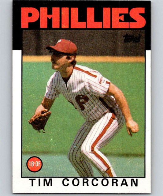 1986 Topps #664 Tim Corcoran Phillies MLB Baseball Image 1