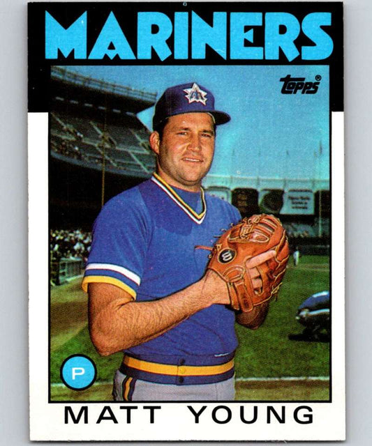 1986 Topps #676 Matt Young Mariners MLB Baseball Image 1