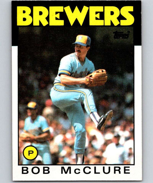 1986 Topps #684 Bob McClure Brewers MLB Baseball Image 1