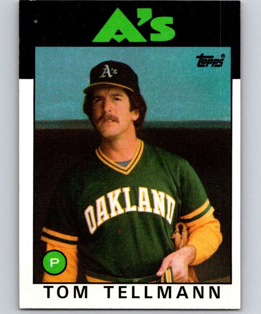1986 Topps #693 Tom Tellmann Athletics MLB Baseball Image 1