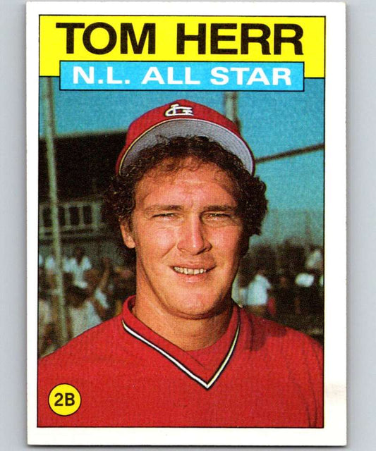 1986 Topps #702 Tom Herr Cardinals AS MLB Baseball Image 1