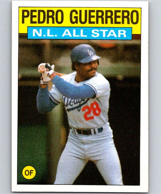 1986 Topps #706 Pedro Guerrero Dodgers AS MLB Baseball Image 1