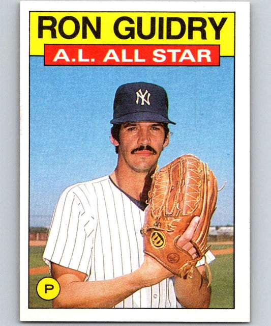1986 Topps #721 Ron Guidry Yankees AS MLB Baseball Image 1