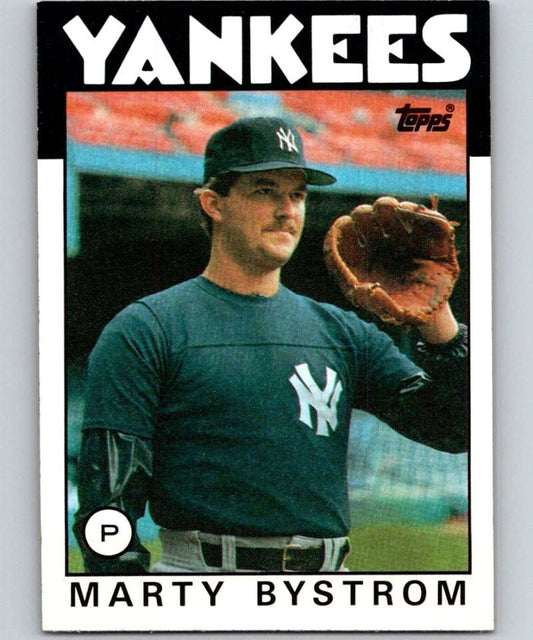 1986 Topps #723 Marty Bystrom Yankees MLB Baseball Image 1