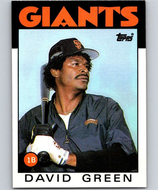 1986 Topps #727 David Green Giants MLB Baseball Image 1