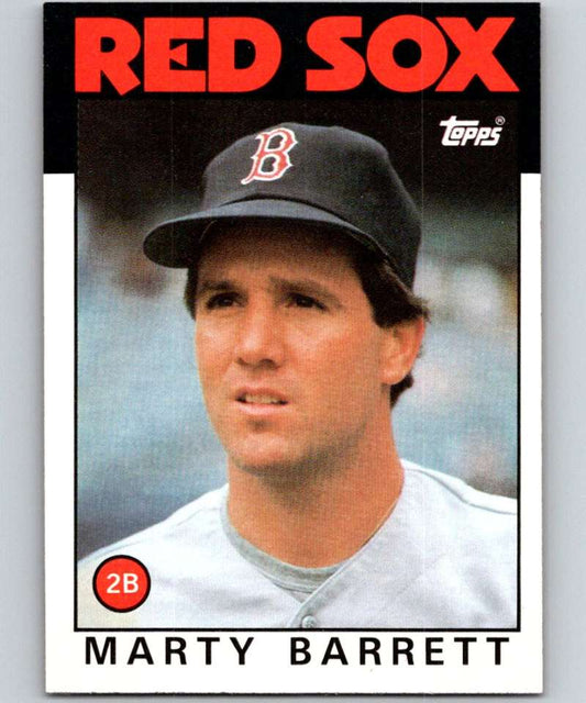 1986 Topps #734 Marty Barrett Red Sox MLB Baseball Image 1