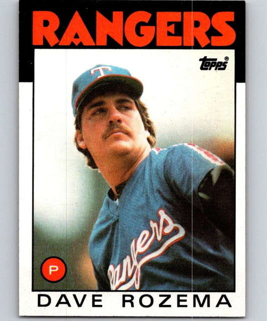 1986 Topps #739 Dave Rozema Rangers MLB Baseball Image 1