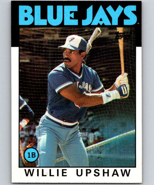 1986 Topps #745 Willie Upshaw Blue Jays MLB Baseball Image 1