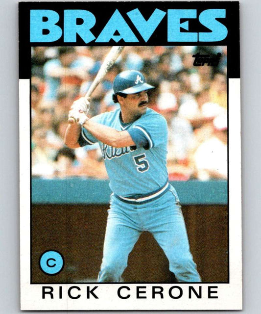 1986 Topps #747 Rick Cerone Braves MLB Baseball Image 1