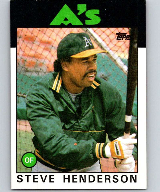 1986 Topps #748 Steve Henderson Athletics MLB Baseball Image 1