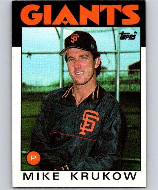 1986 Topps #752 Mike Krukow Giants MLB Baseball Image 1