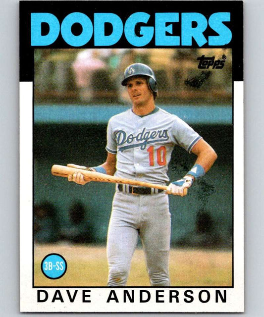 1986 Topps #758 Dave Anderson Dodgers MLB Baseball Image 1