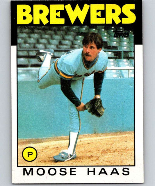 1986 Topps #759 Moose Haas Brewers MLB Baseball Image 1