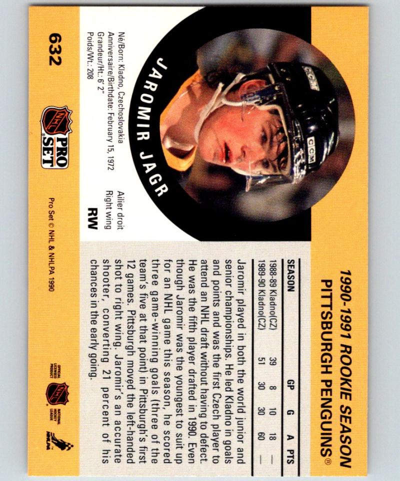 1990-91 Pro Set #632 Jaromir Jagr MINT RC Rookie Hockey NHL 03058