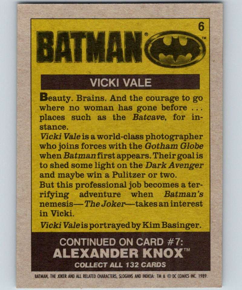 1989 Topps Batman #6 Vicki Vale