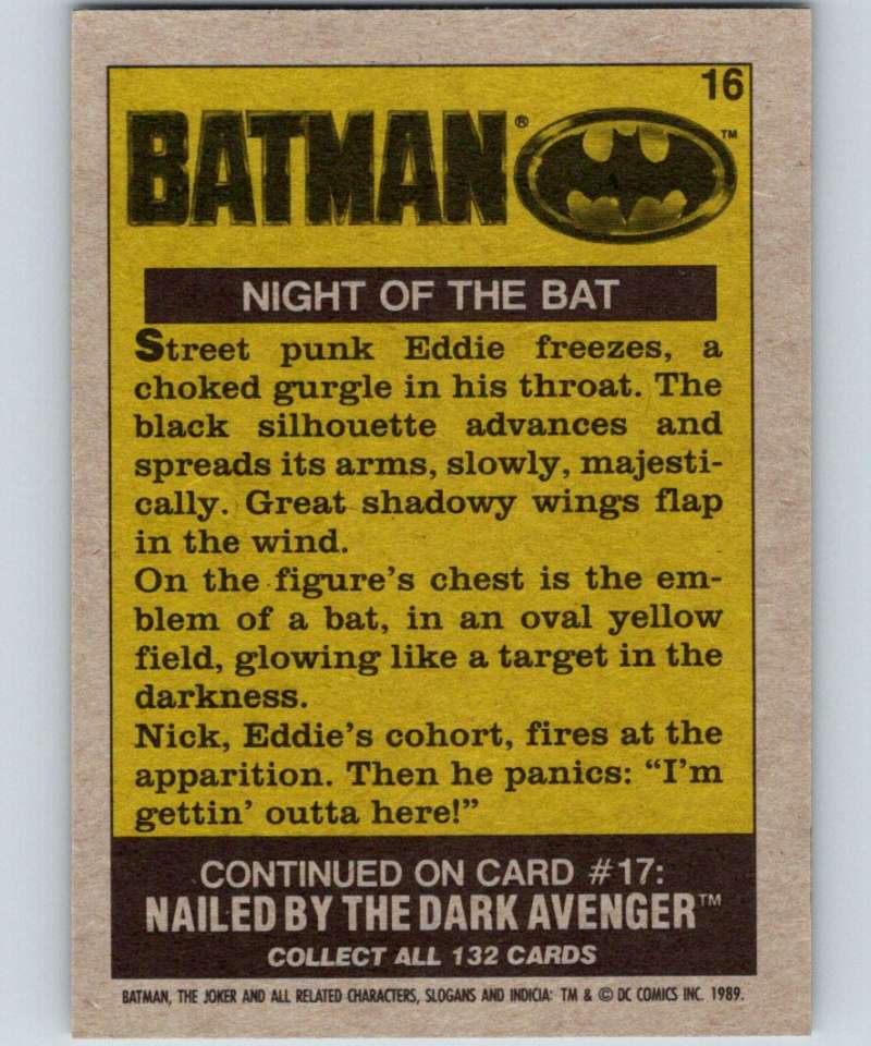 1989 Topps Batman #16 Night of the Bat