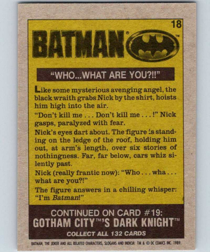 1989 Topps Batman #18 Who What are you Image 2