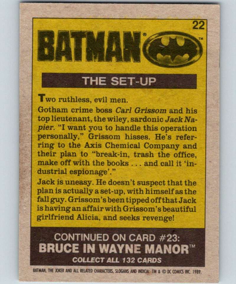 1989 Topps Batman #22 The Set-up Image 2