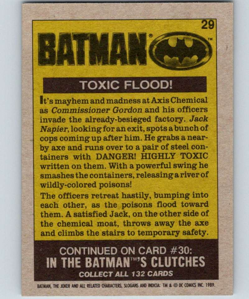 1989 Topps Batman #29 Toxic Flood! Image 2