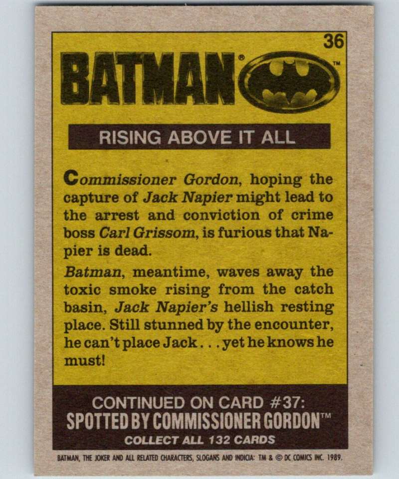 1989 Topps Batman #36 Rising Above it all Image 2