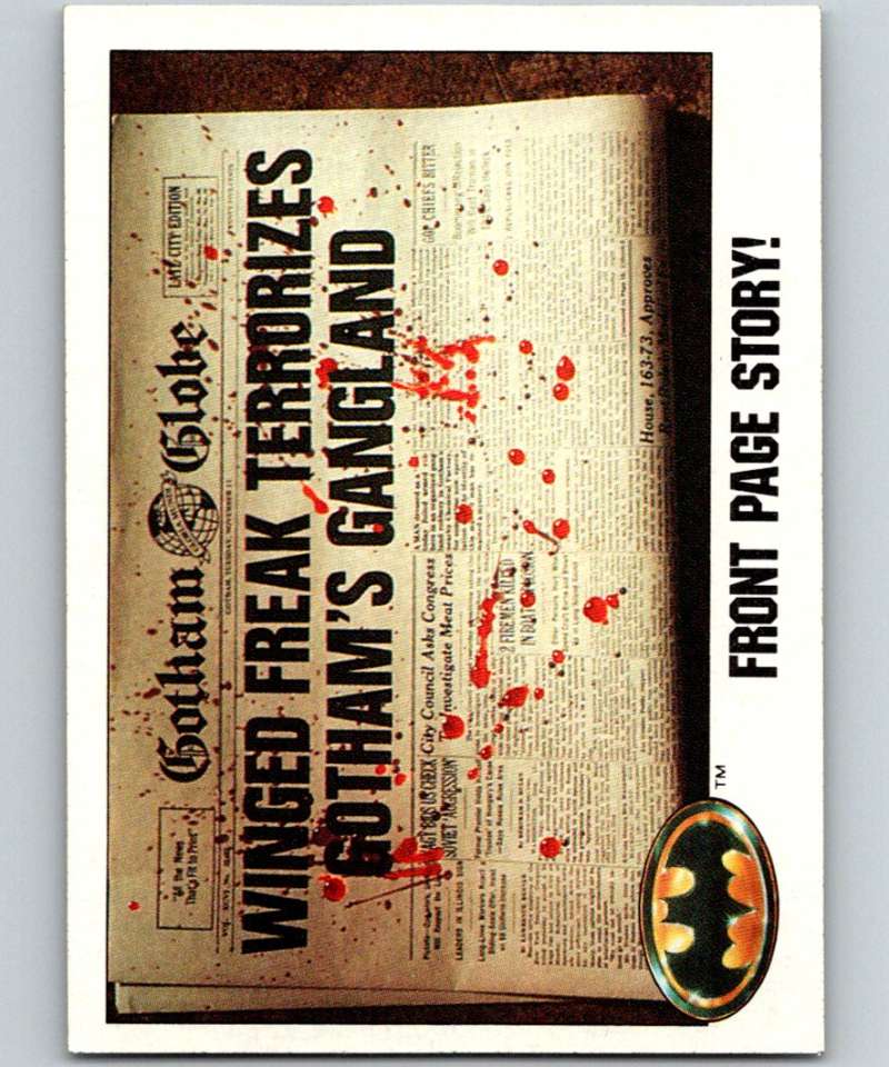 1989 Topps Batman #38 Front Page Story! Image 1