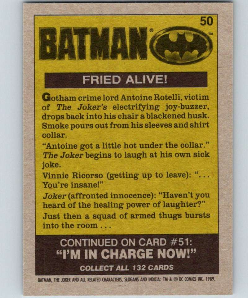 1989 Topps Batman #50 Fried Alive!