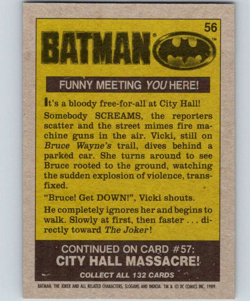 1989 Topps Batman #56 Funny meeting you here! Image 2
