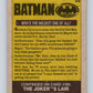 1989 Topps Batman #59 Who's the Wildest one of all? Image 2
