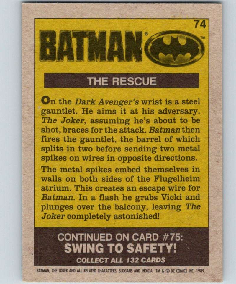 1989 Topps Batman #74 The Rescue