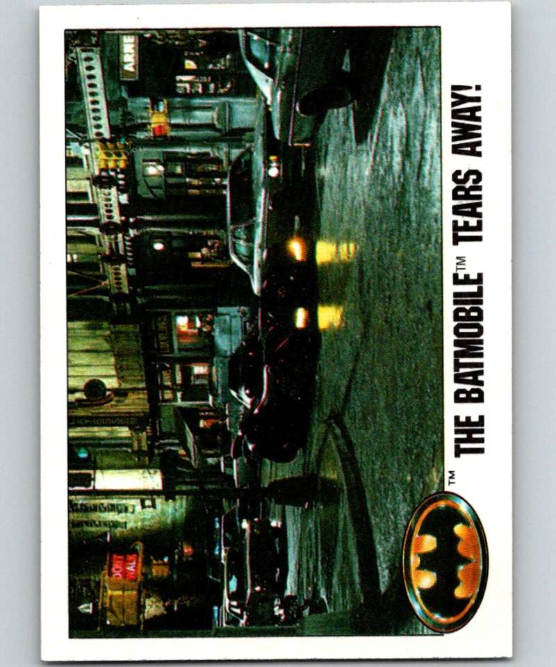 1989 Topps Batman #79 The Batmobile Tears Away!