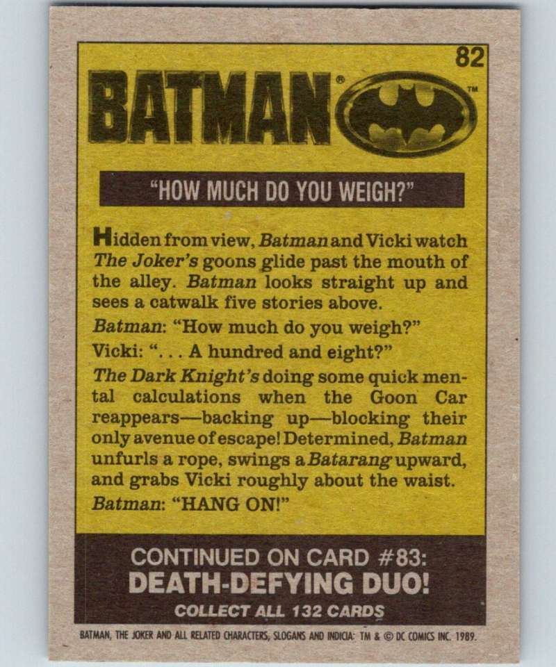 1989 Topps Batman #82 How Much do you Weigh? Image 2