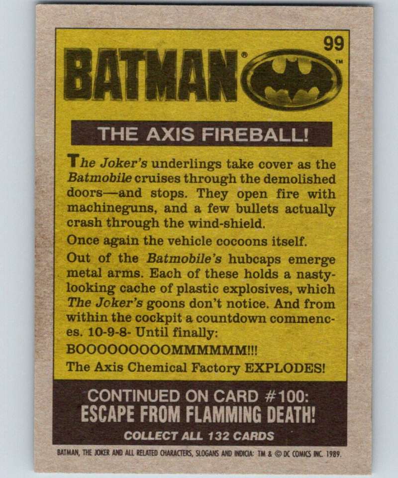 1989 Topps Batman #99 The Axis Fireball!