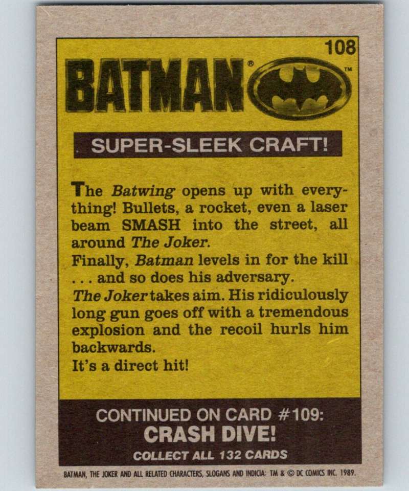1989 Topps Batman #108 Super-Sleek Craft!