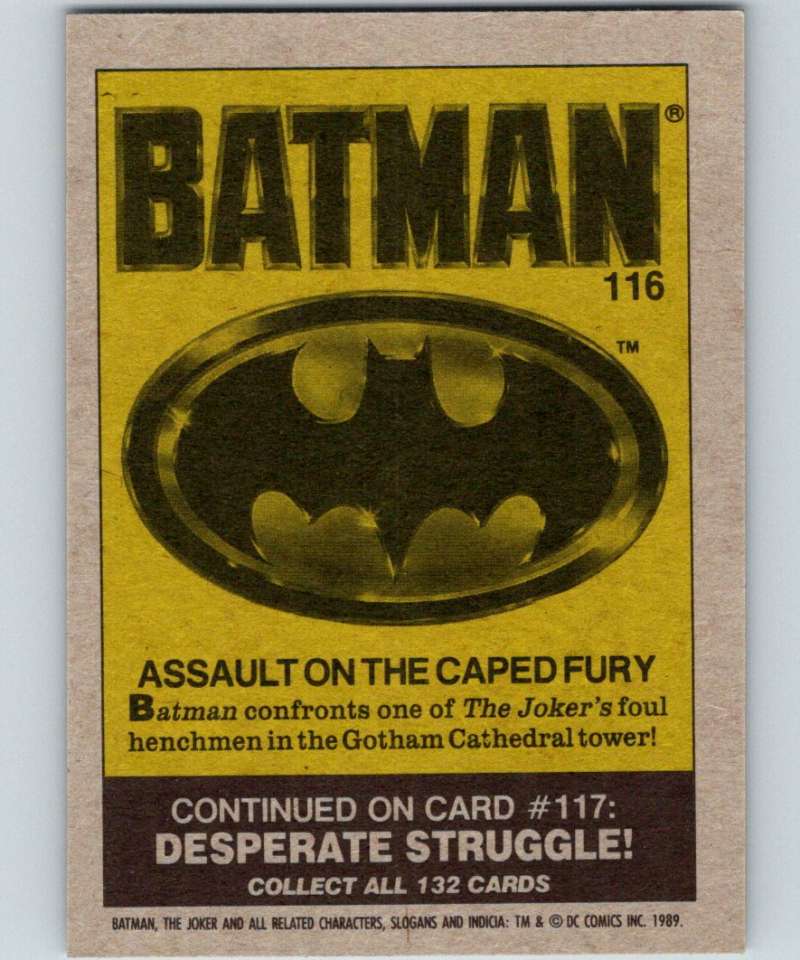 1989 Topps Batman #116 Assault on the Caped Fury Image 2