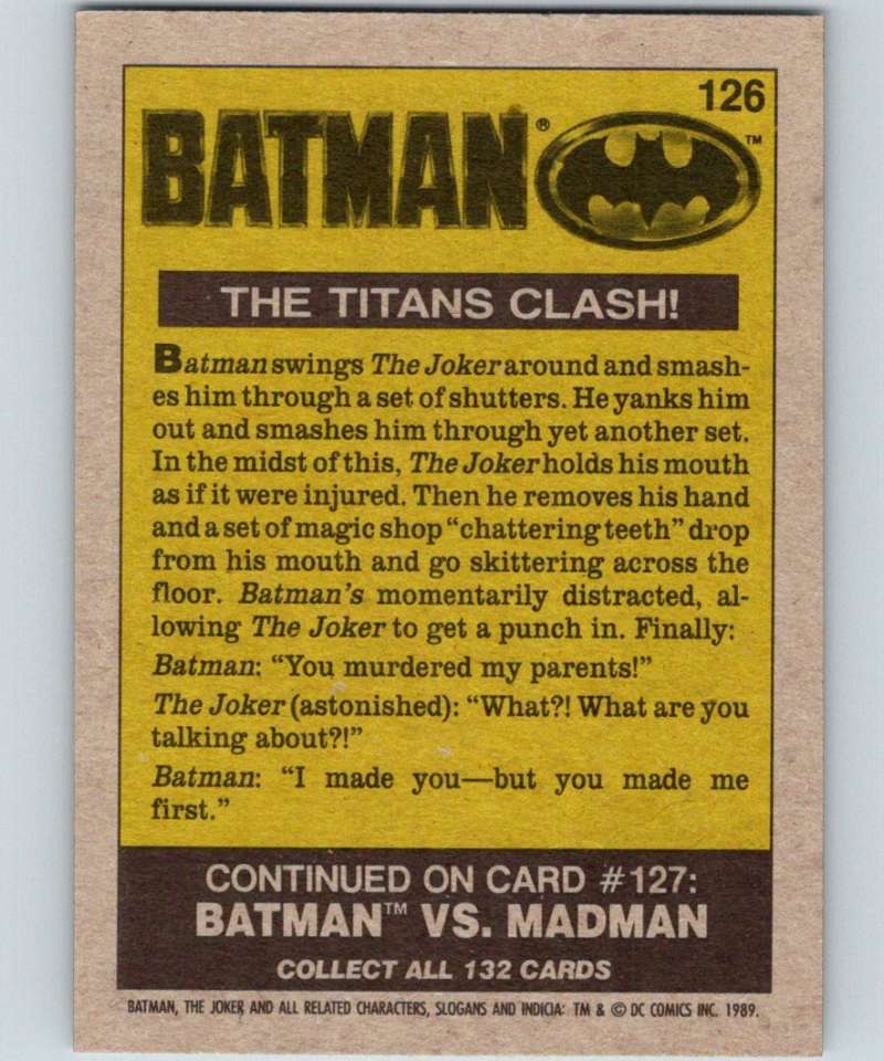 1989 Topps Batman #126 The Titans Clash!